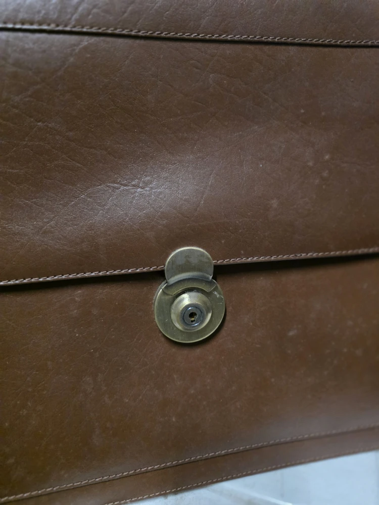 Leather Briefcase - Brown - photo 5