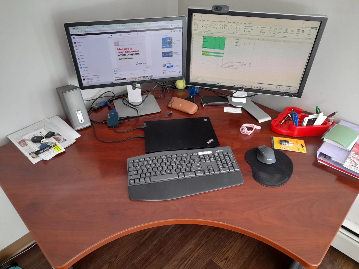 Corner Desk - Cherry Wood Finish - photo 2