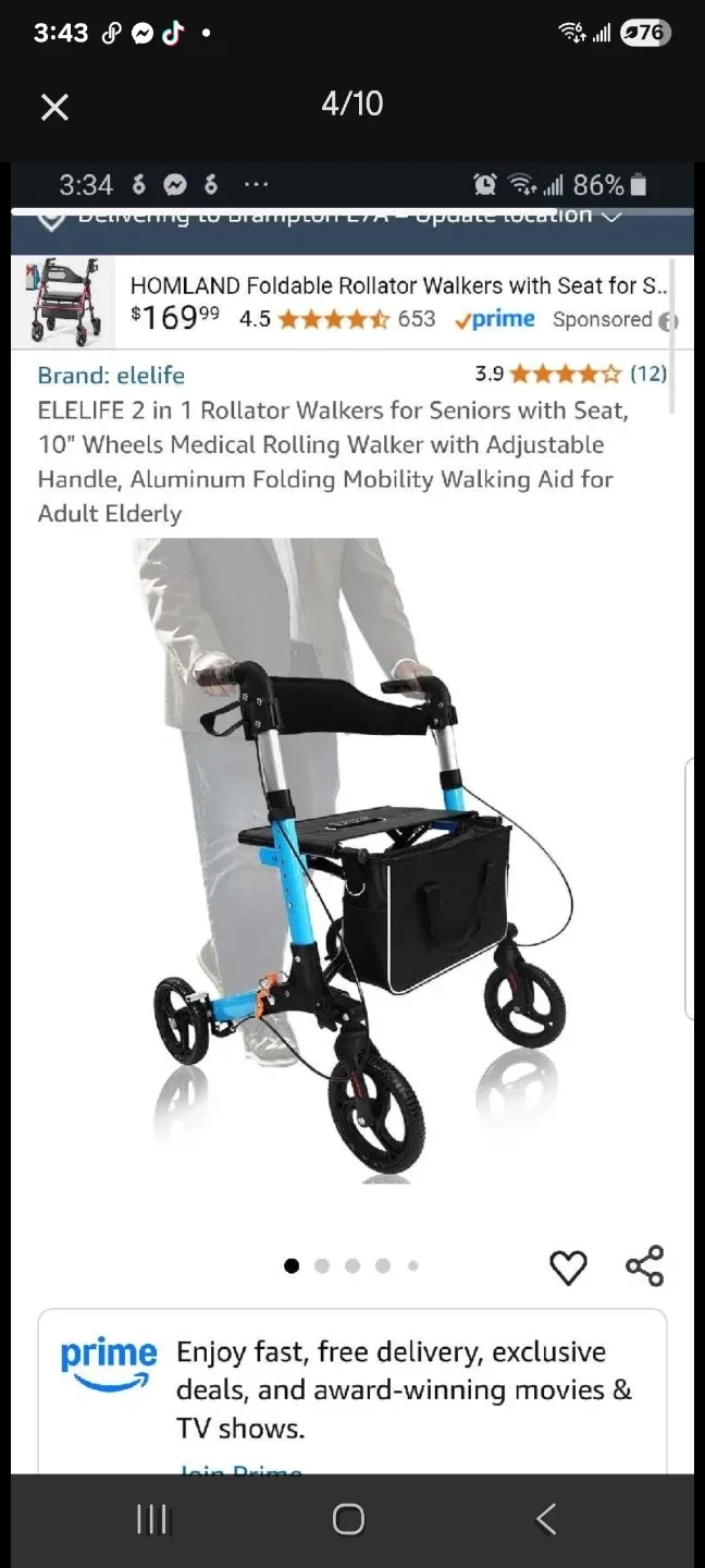 delux rollator walker brand new
