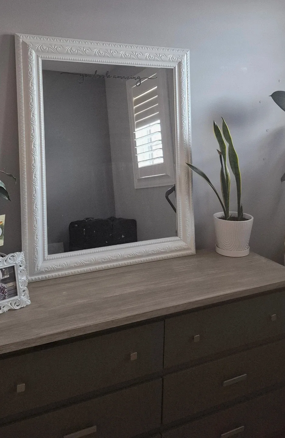 White Framed Wall Mirror