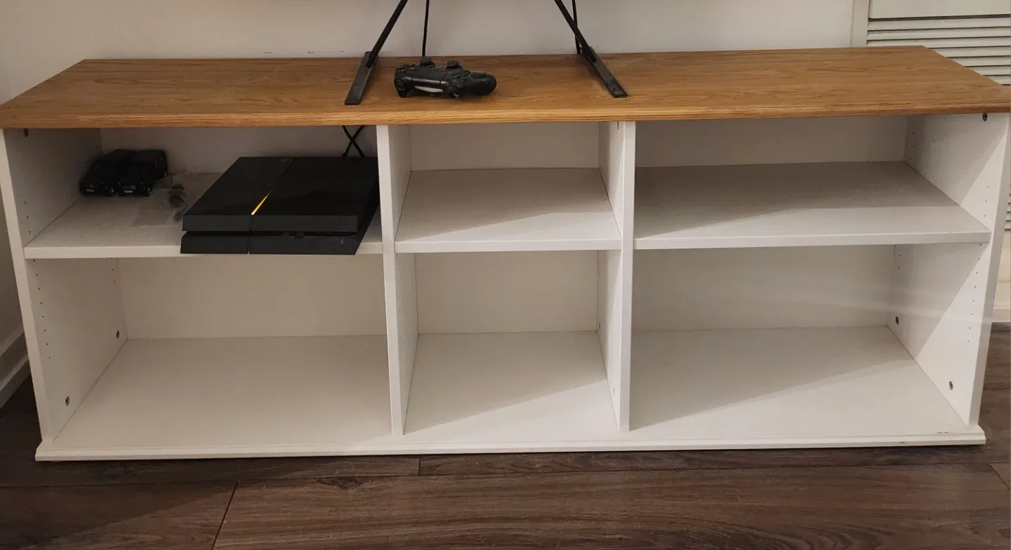 White & Wood TV stand