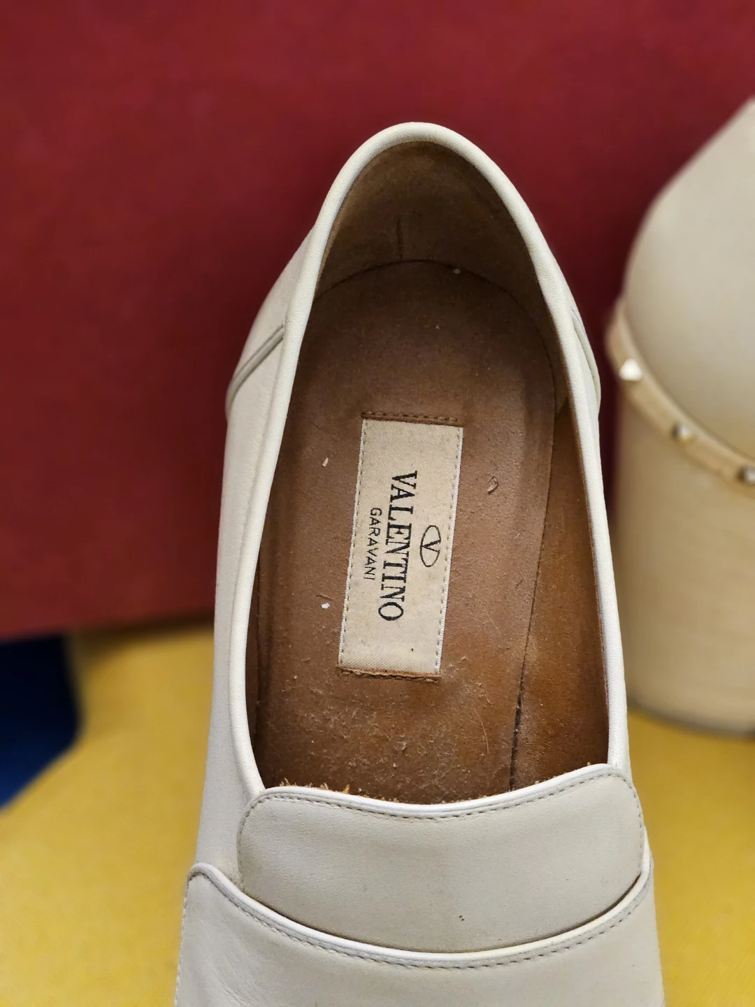 Valentino Garavani Cream Leather Heels