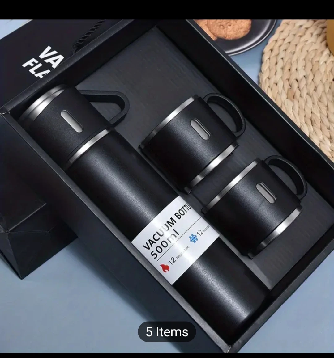 Vacuum Flask Set - 500ml Bottle & 2 Cups - photo 2