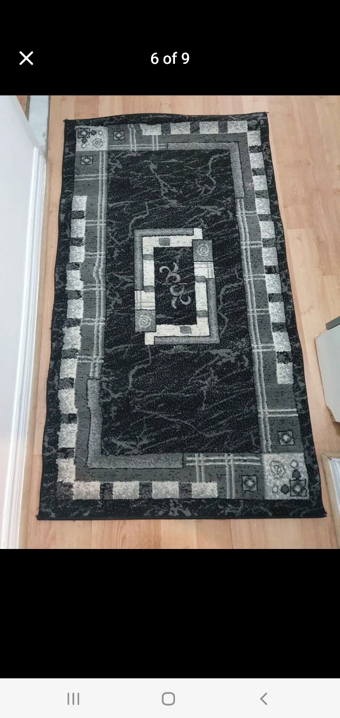 Black & Grey Patterned Area Rugs/Carpets - photo 3