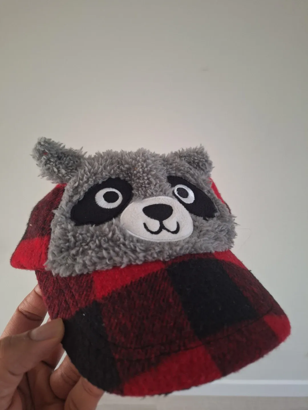 Raccoon Plaid Kids' Baseball Cap