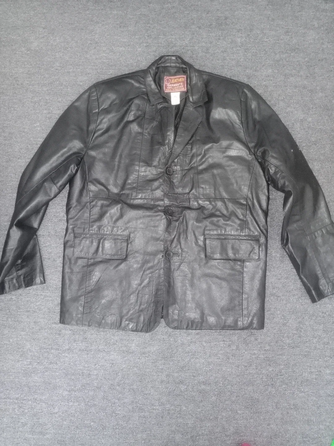 Leather Garments Black Leather Blazer - XL