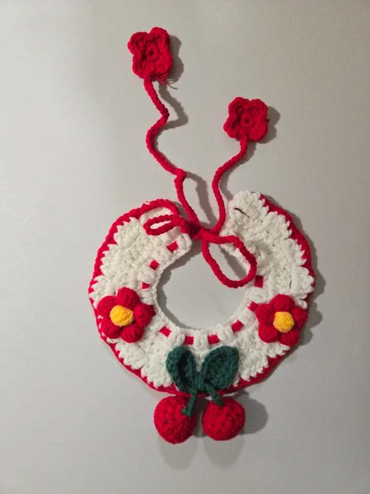 Handmade Adjustable Crochet Pet Collar, Christmas gift #Cleanout image indicator(2)