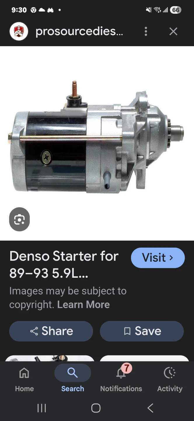 Denso Starter for 89-93 5.9L Engine
