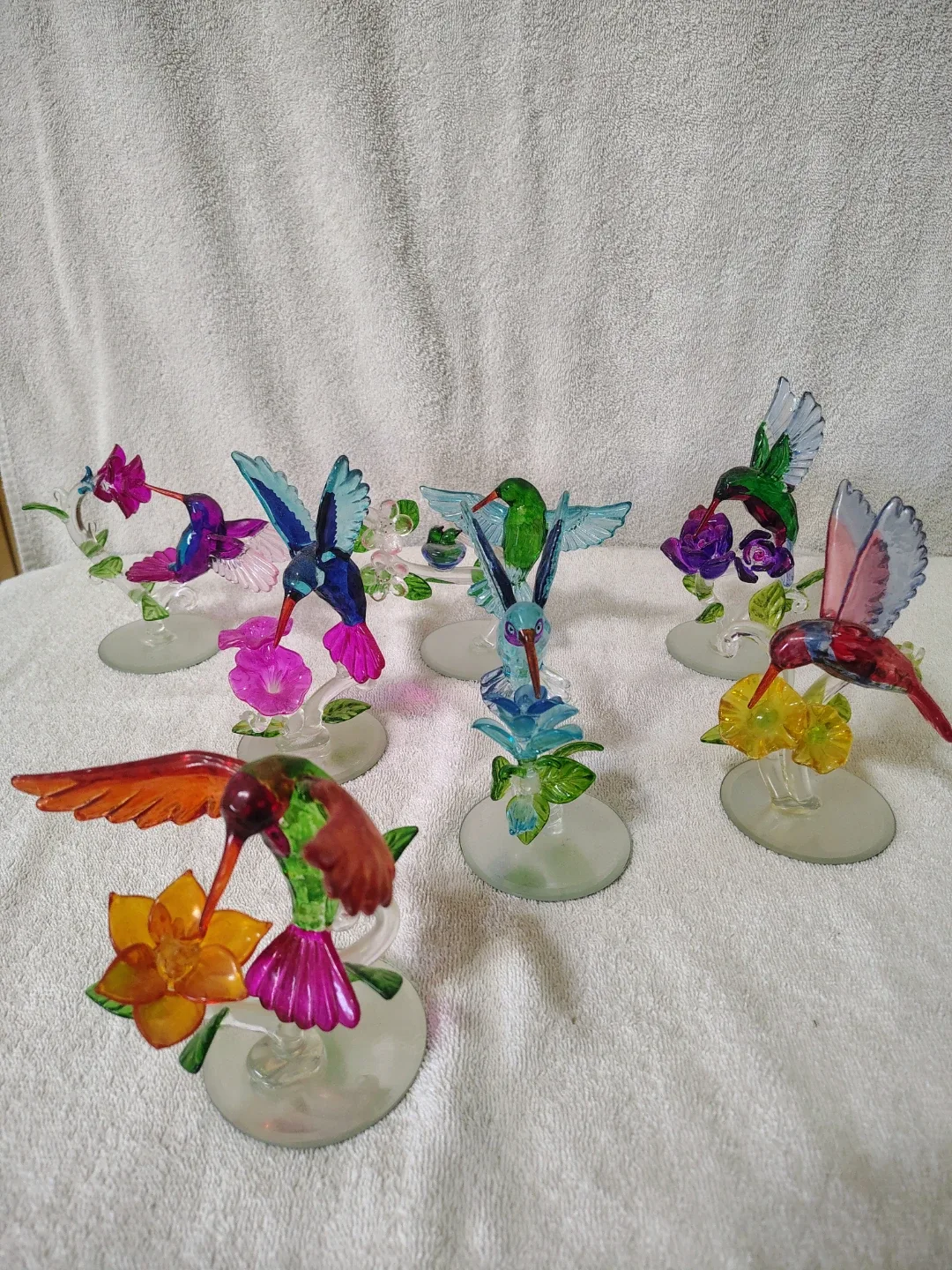 Colorful Hummingbird Figurines