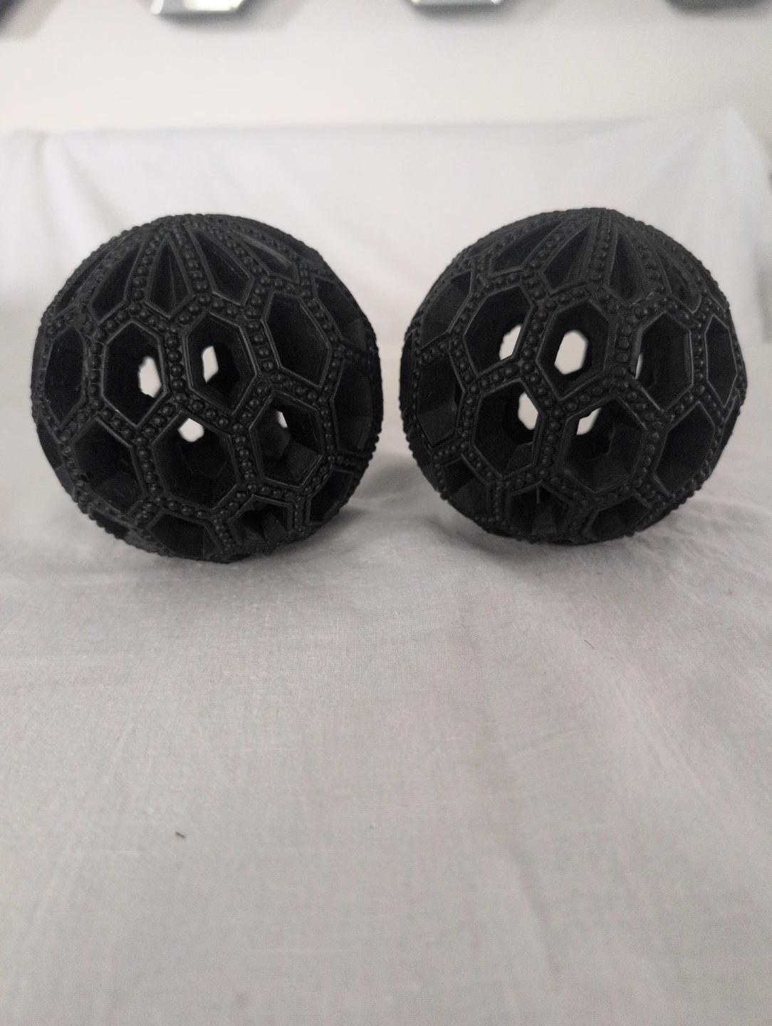 Set of 2 Decorative Black Orbs