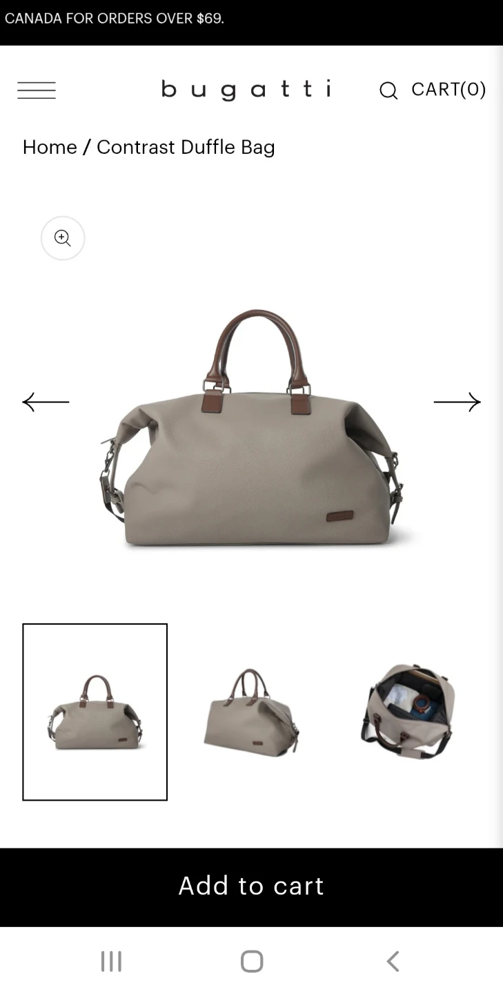 Brand New Bugatti Designer Contrast Duffle Bag - Grey - photo 2