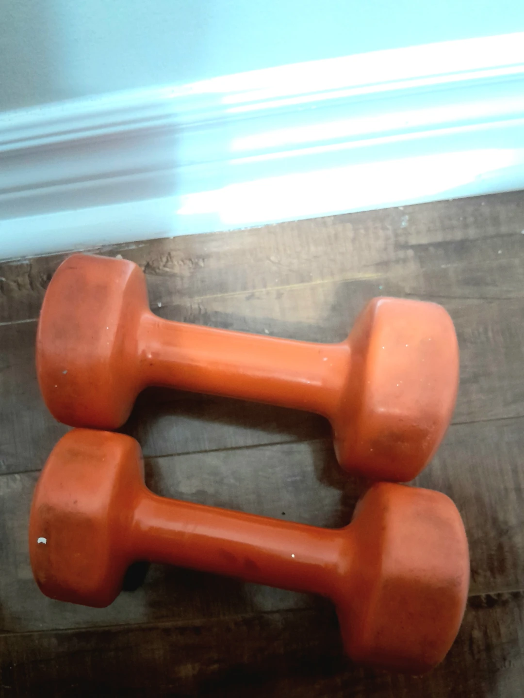 Pair of Orange Dumbbells