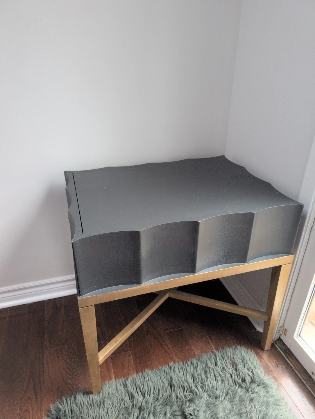 Grey Nightstand with Drawer - photo 3