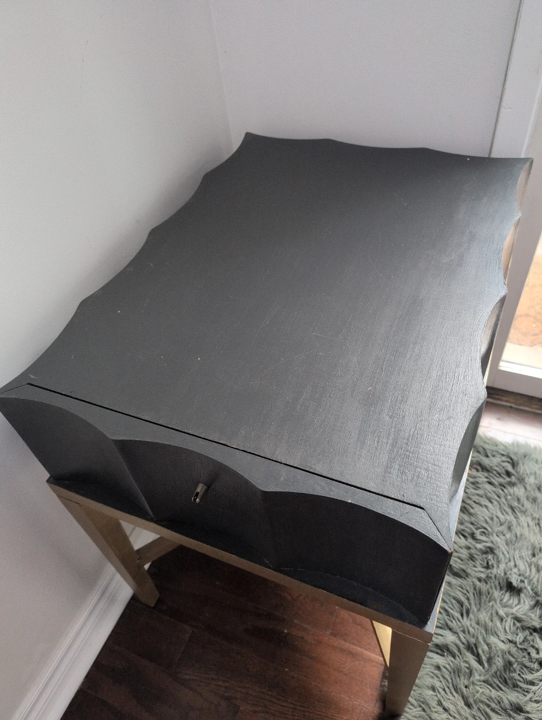 Grey Nightstand with Drawer - photo 4