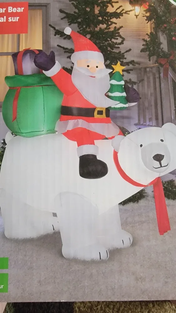 Airblown Inflatable Santa Riding Polar Bear - 6 ft image indicator(4)