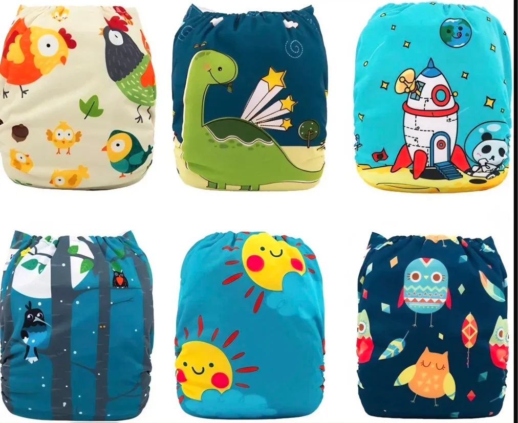 Babygoal Cloth Diapers with Inserts, Assorted Patterns image indicator(2)