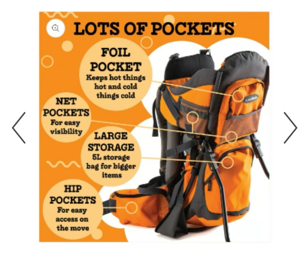 Luvdbaby Premium Baby Backpack Carrier - Orange/Gray - photo 2
