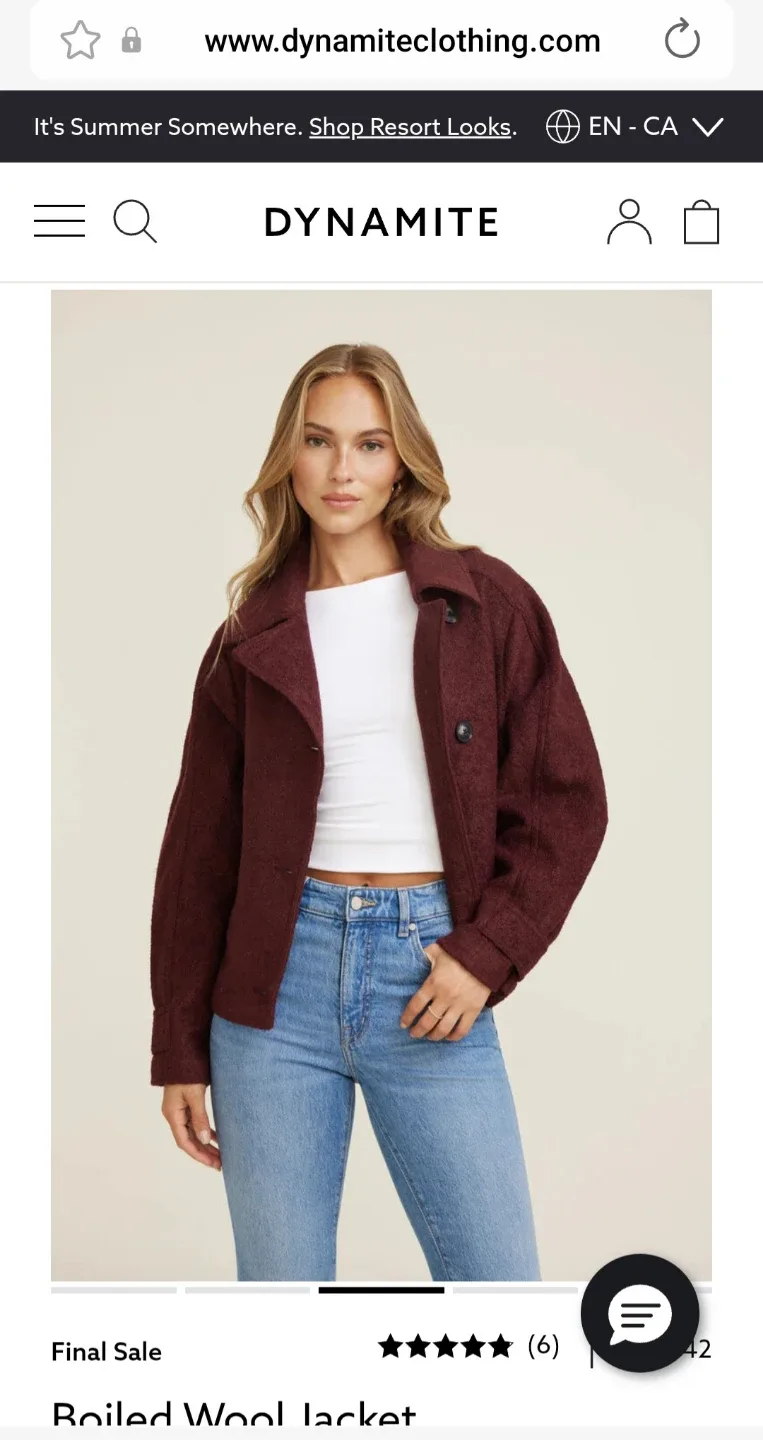 Dynamite Boiled Wool Jacket