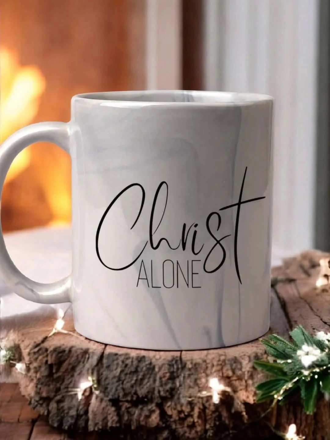 Christ Alone Marble Mug