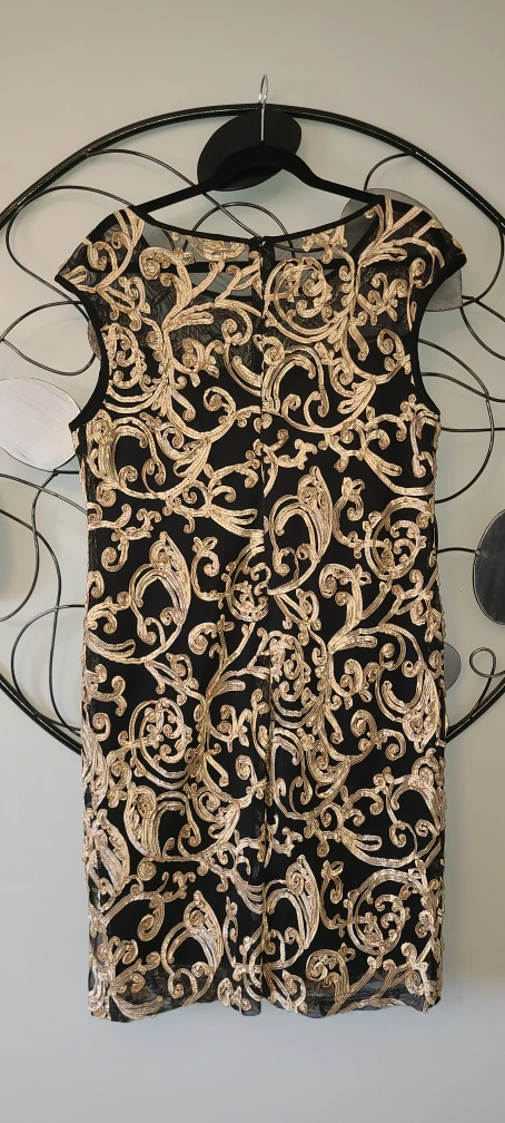 Laura Black & Gold Dress - Sz. 14 - photo 2