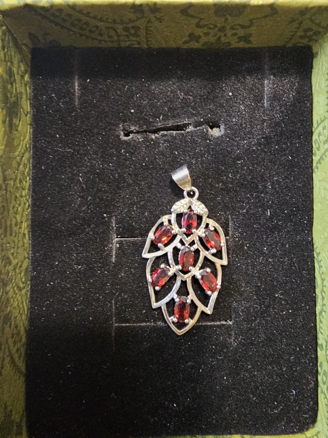 Red Garnet & copper  Pendant