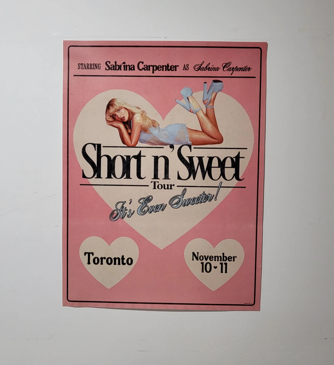 Sabrina Carpenter Short n' Sweet Tour Poster - Toronto