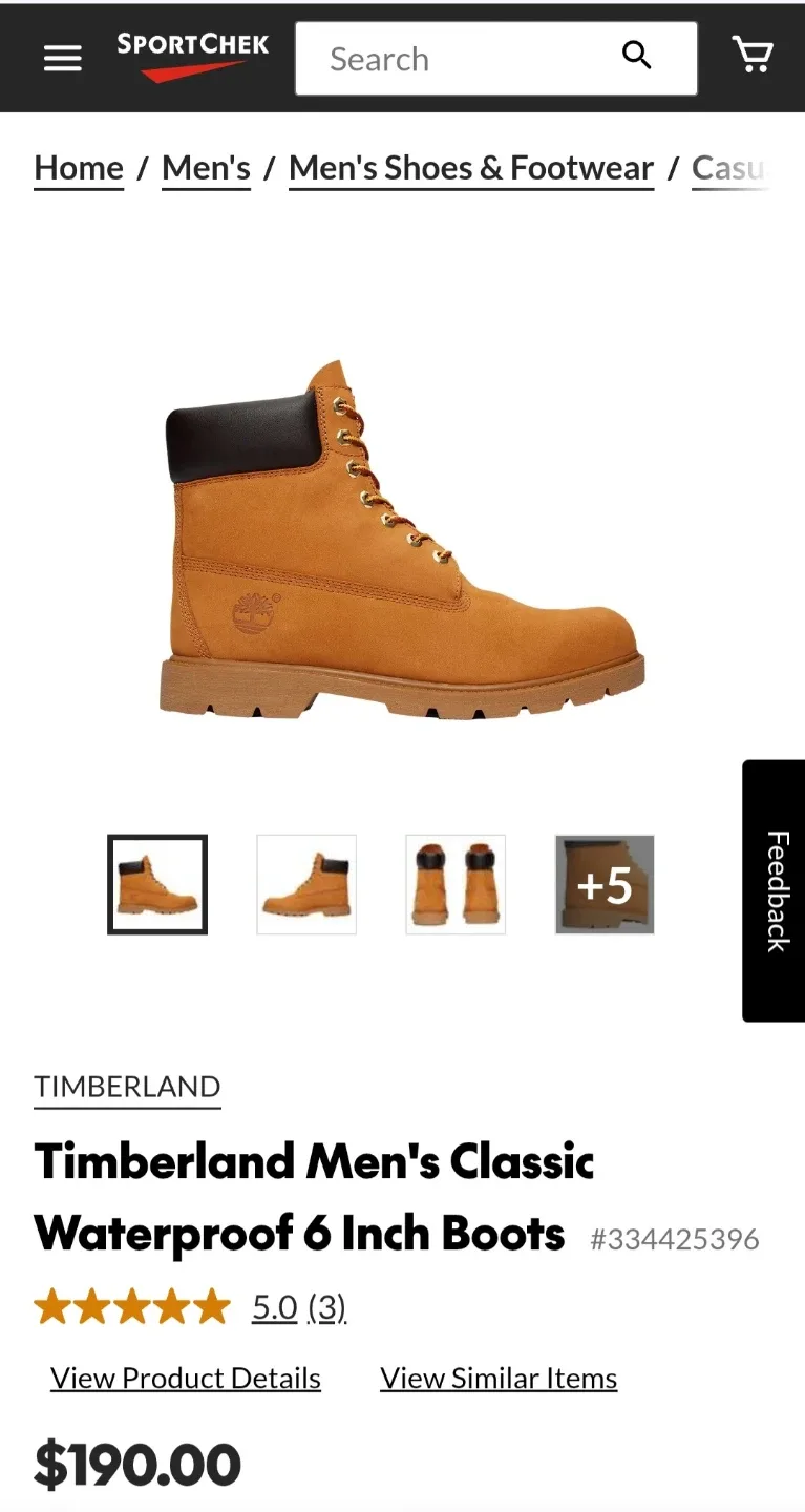 Timberland Boots Classic 6 Inches Mens Size 10 US image indicator(10)