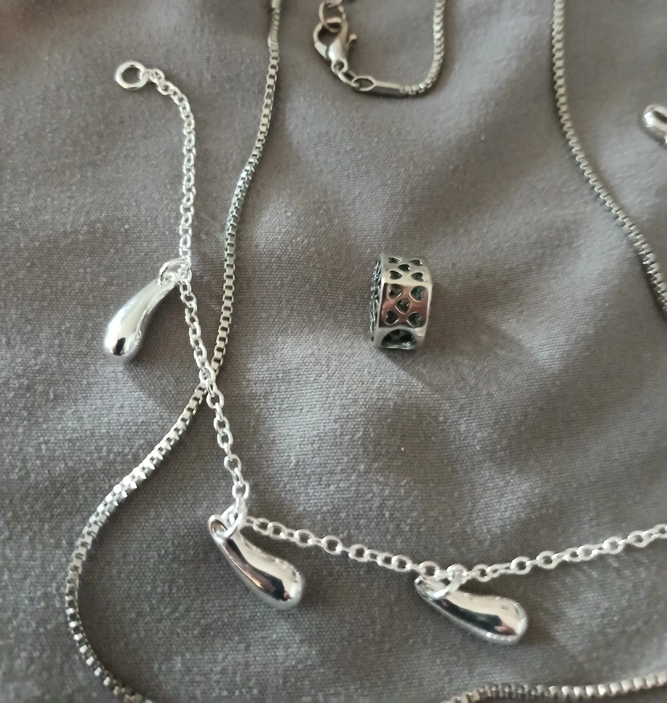 Silver bracelet and Charm plus chain - photo 4