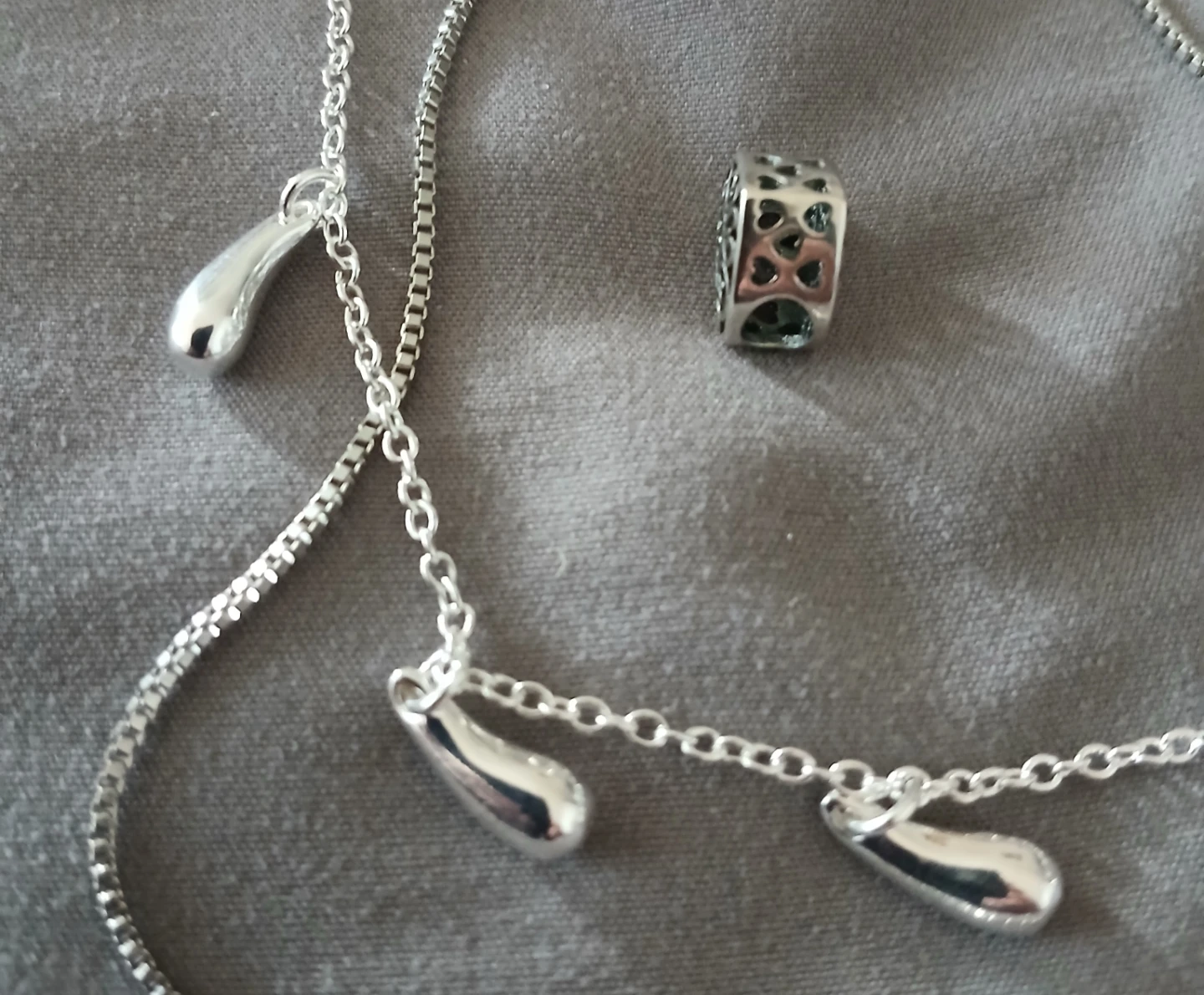 Silver bracelet and Charm plus chain - photo 5