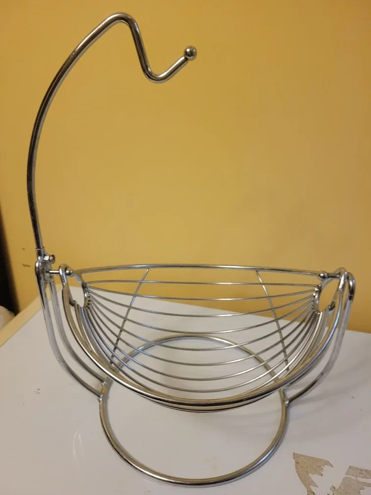 Chrome Fruit Basket with Banana Hanger