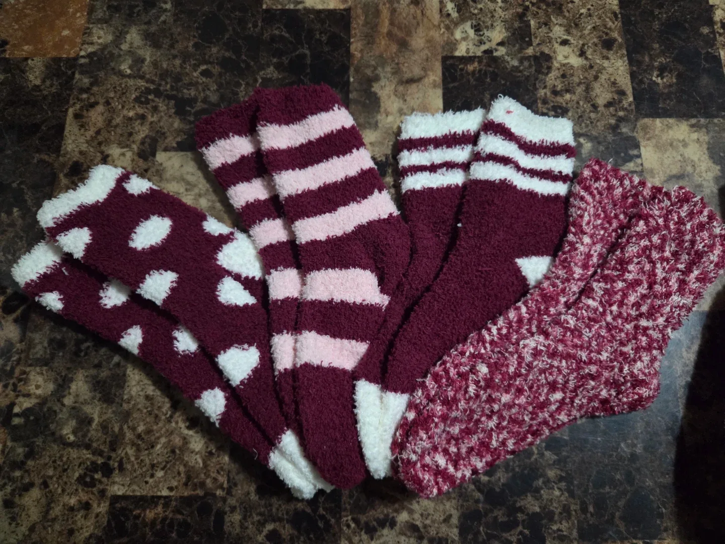 2 x Brand New Supper Comfy Fluffy Grip Colors Socks $16 Each set image indicator(2)