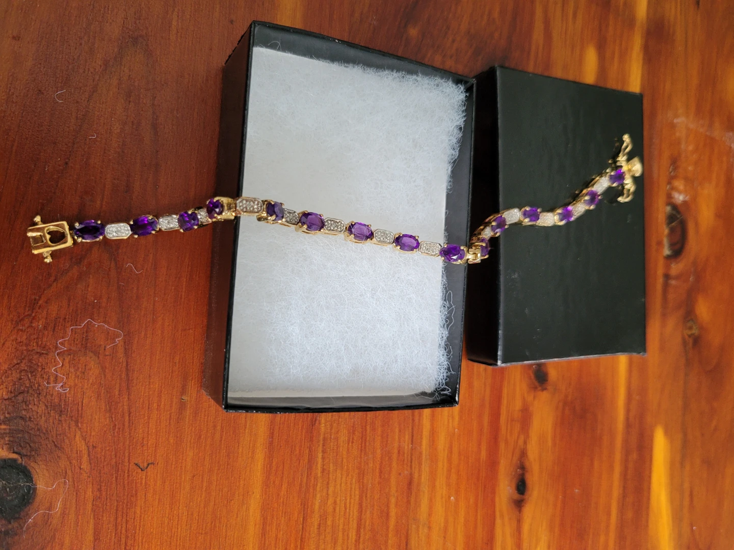 Amethyst & Diamond Bracelet with Box - photo 2