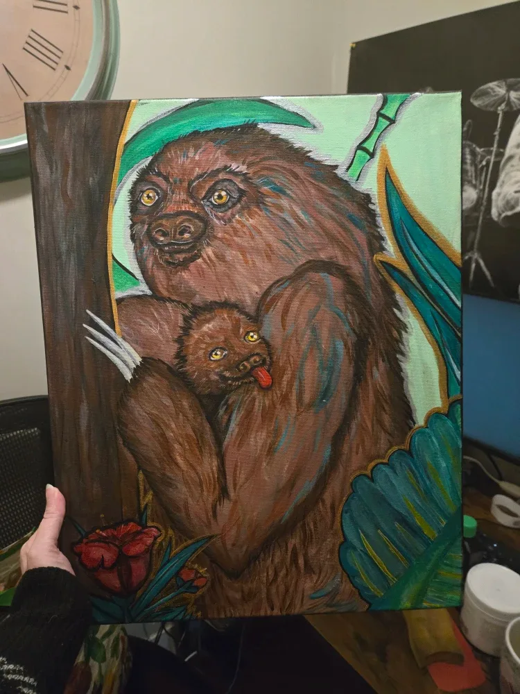 Sloth & Baby Painting