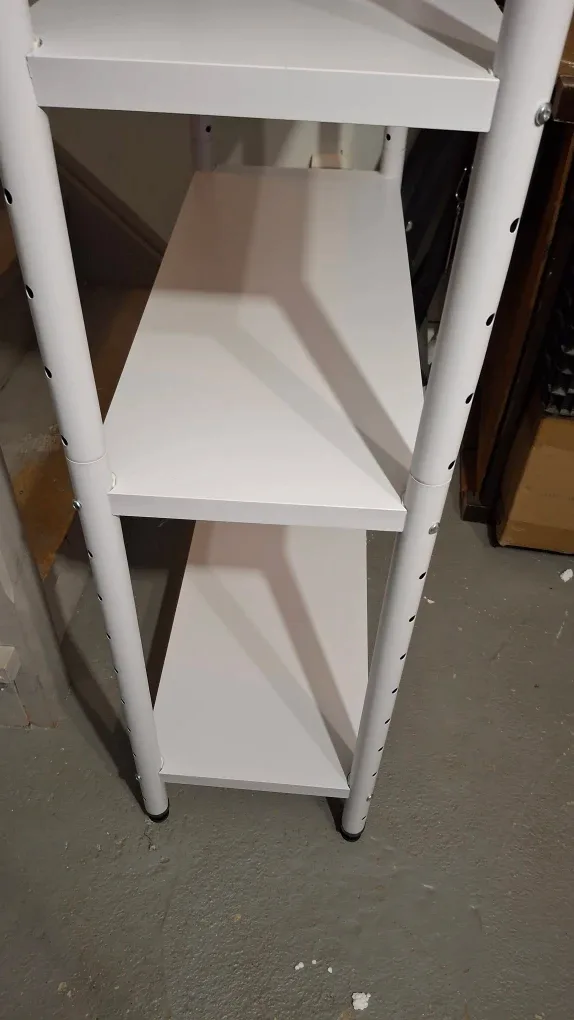 White Metal Shelving Unit (11"x27" h49") image indicator(5)