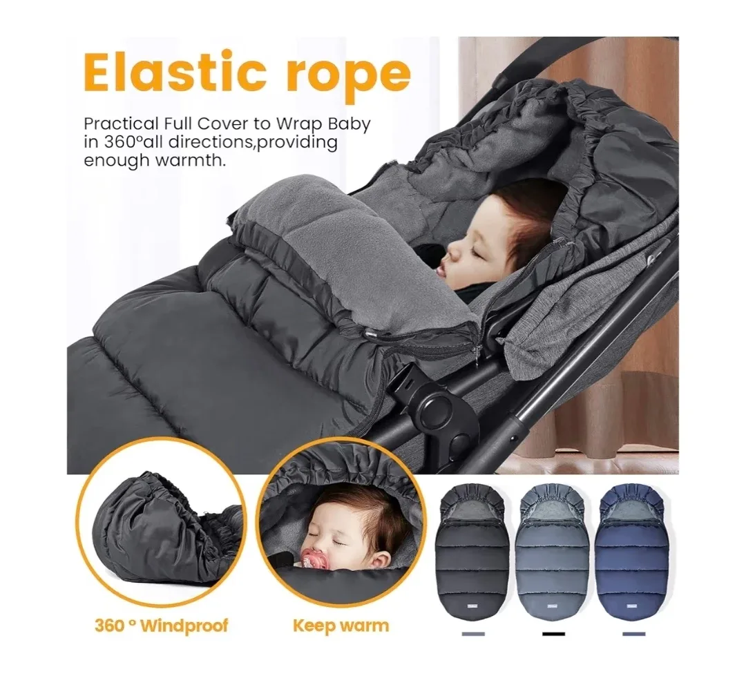 New Universal Stroller Footmuff, Bunting Bag, Warm Polar Fleece image indicator(5)