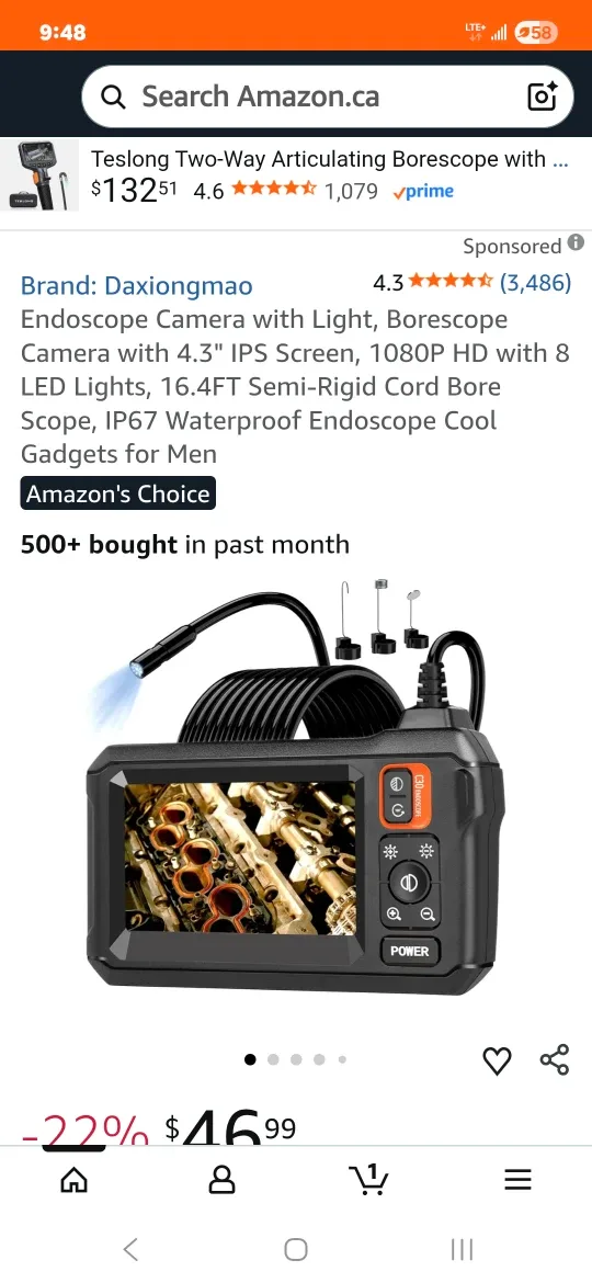 Daxiongmao Endoscope Camera w/ Light, 4.3" IPS Screen image indicator(2)