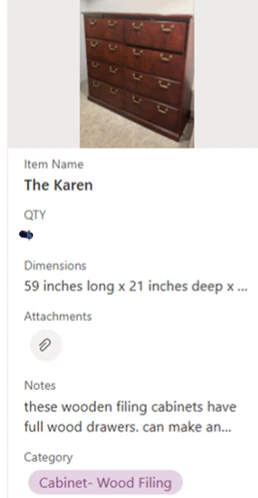 Excellent Condition- Wooden Filing Cabinet - 59 inch long - photo 2