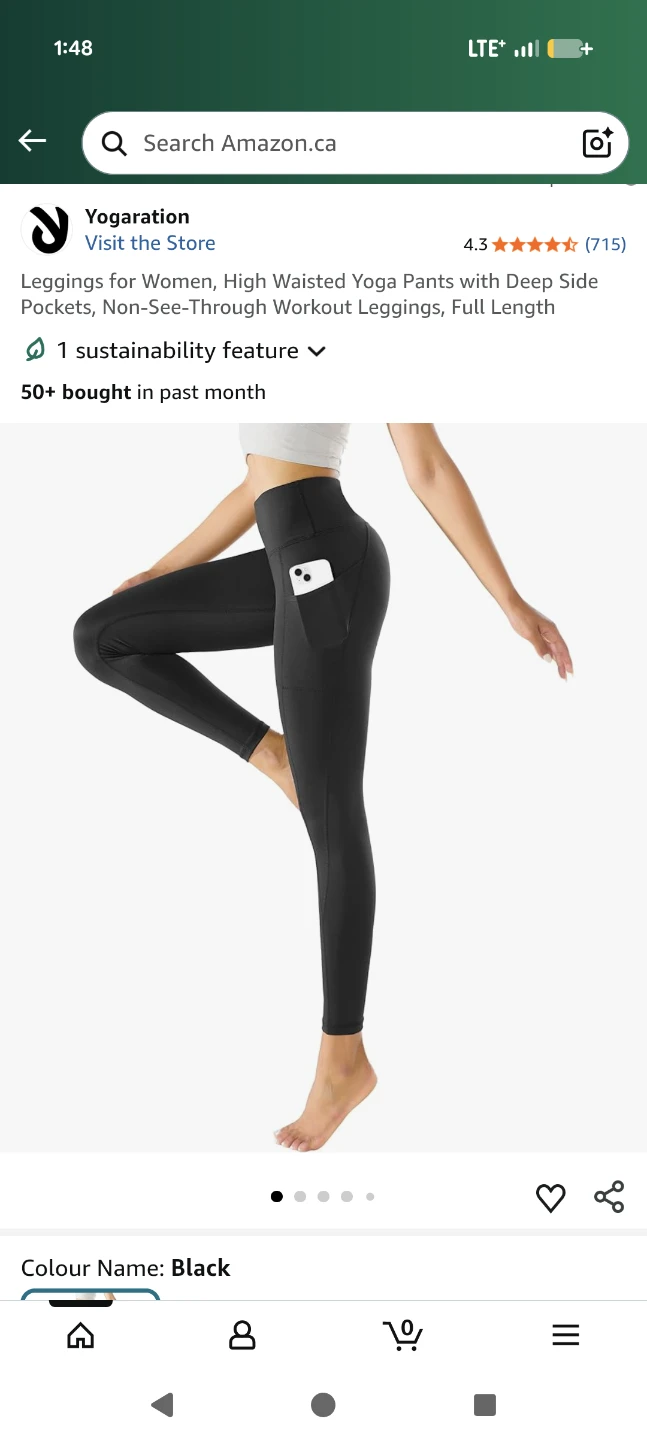 New Yogaration Black Leggings Large - photo 3