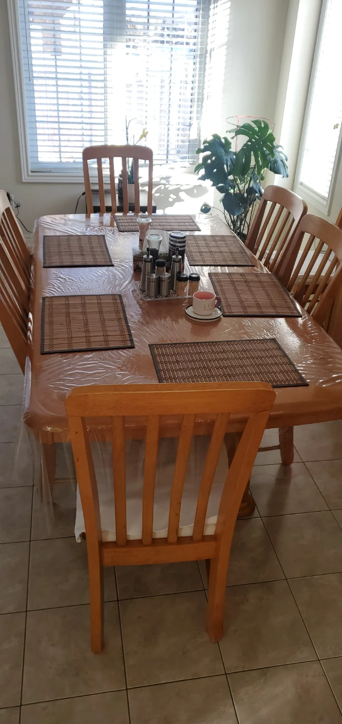 OAK Wooden Dining Table with 8 Chairs & Hutch - photo 5