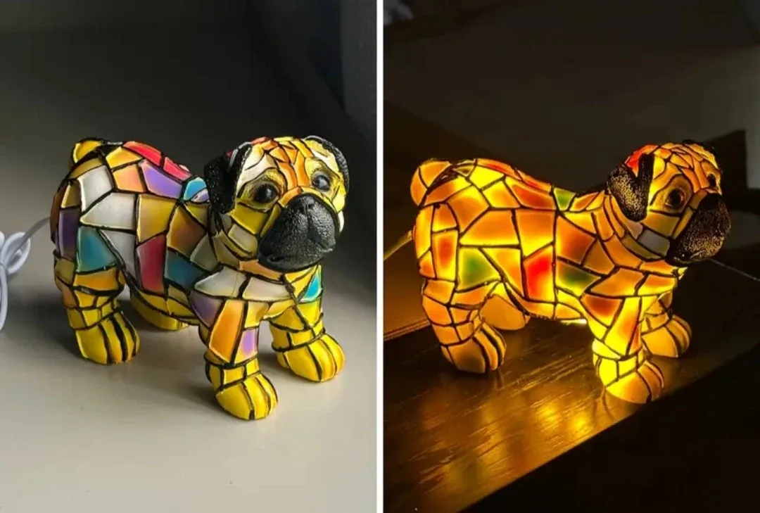 Dog Lamp E - Mosaic Style