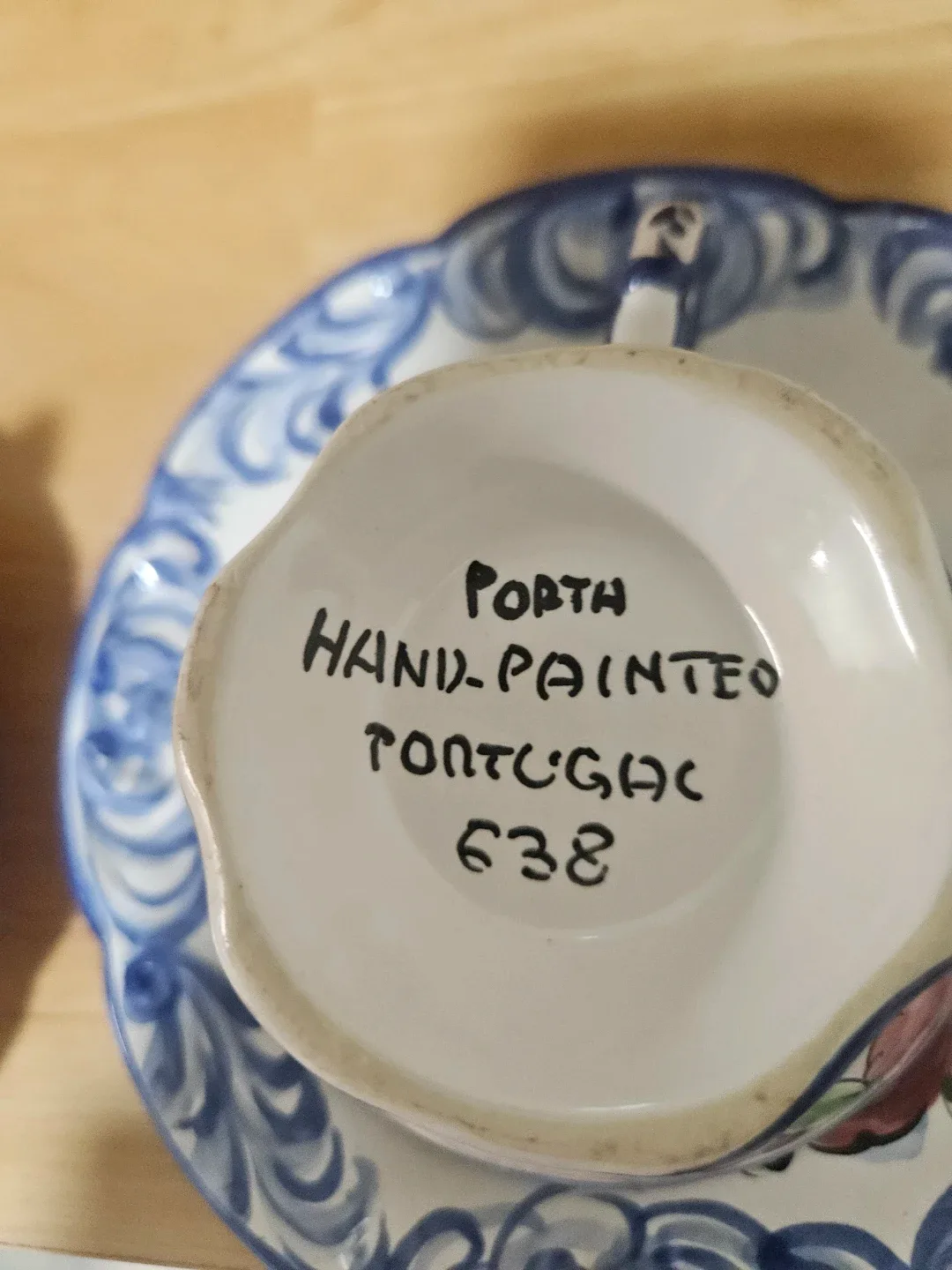 Hand-Painted Portugac Tea Cup & Saucer Set image indicator(4)
