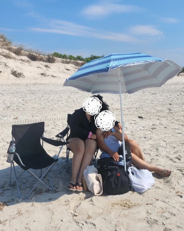 Beach Umbrella with Carrying Bag and chairs