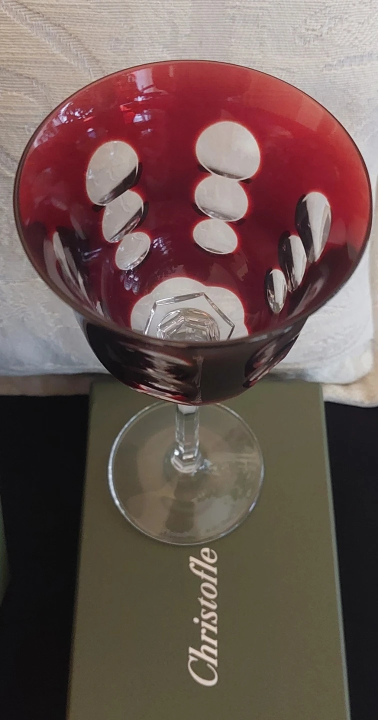 Christofle Kawali Red Crystal Wine Glasses (set of 4) - photo 2