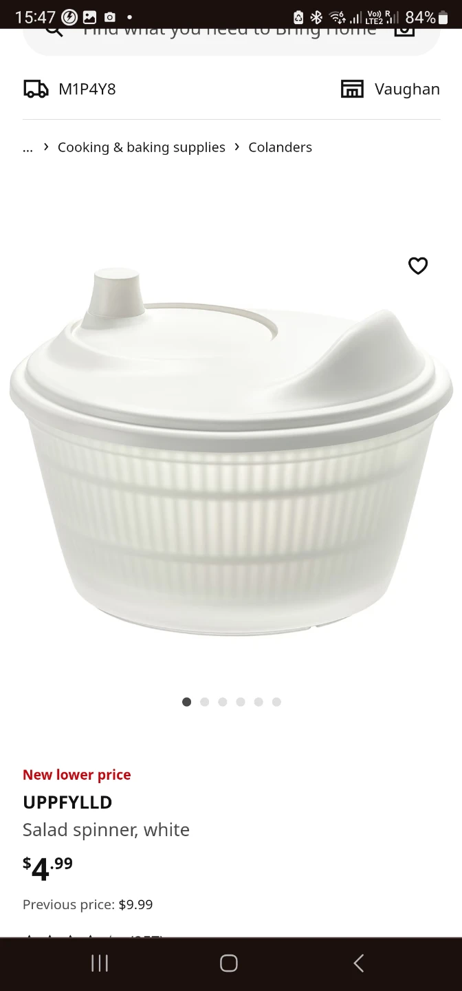 Ikea UPPFYLLD Salad Spinner - White - photo 2