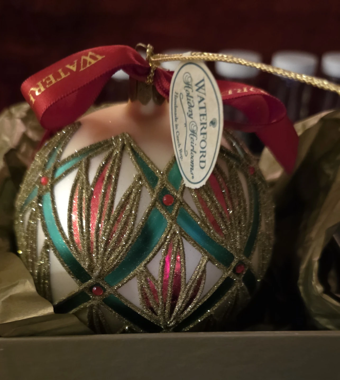 Waterford Holiday Heirlooms Festive Crystal Cut Ball Ornament - photo 3