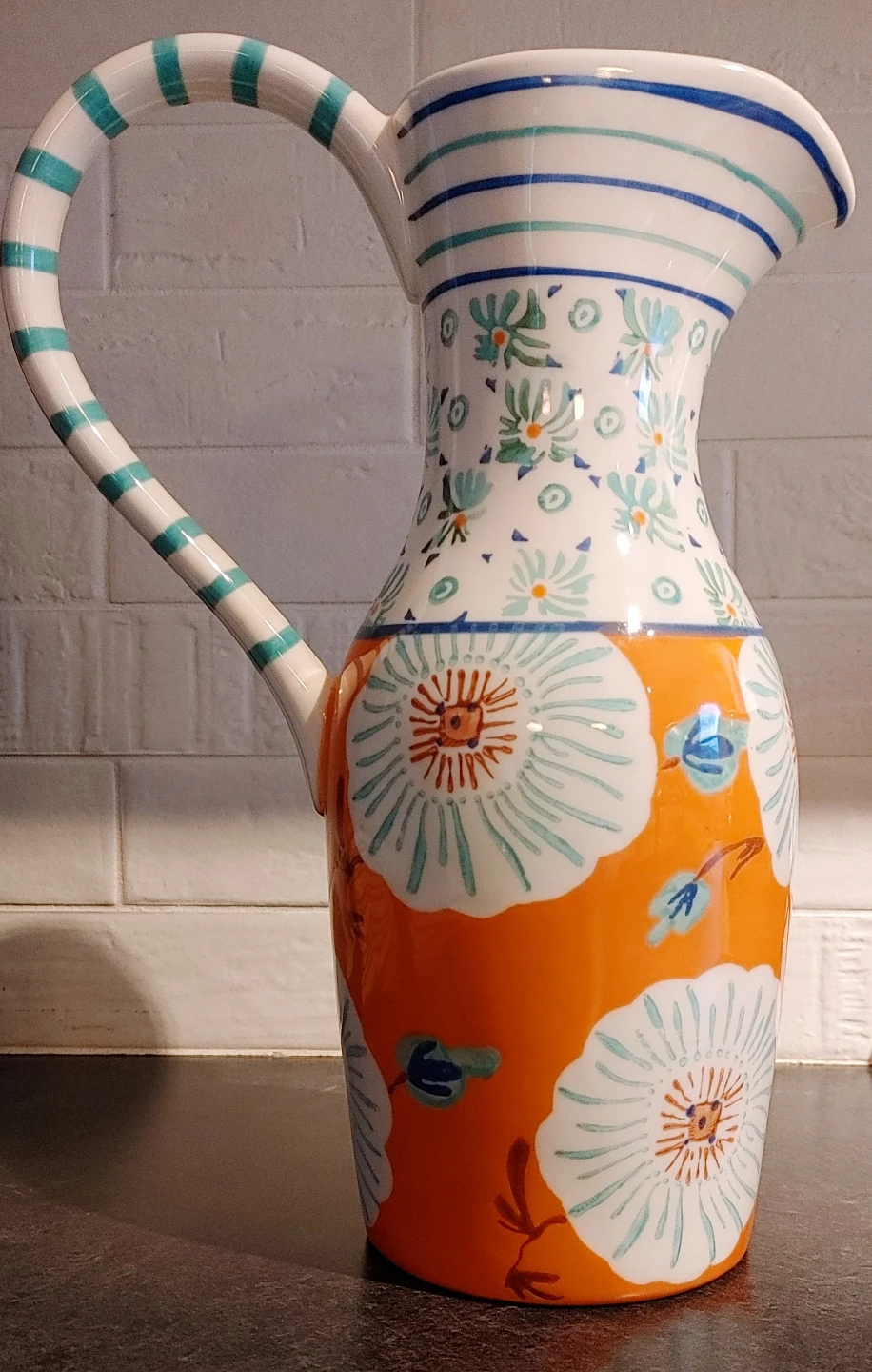 Floral Ceramic Pitcher