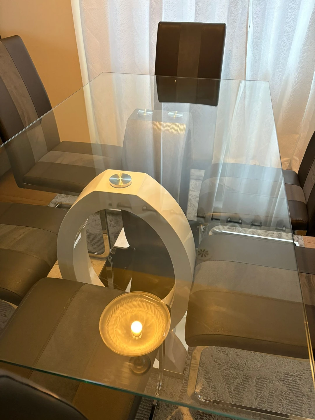 Glass Top Dining Table with 6 Chairs - photo 2