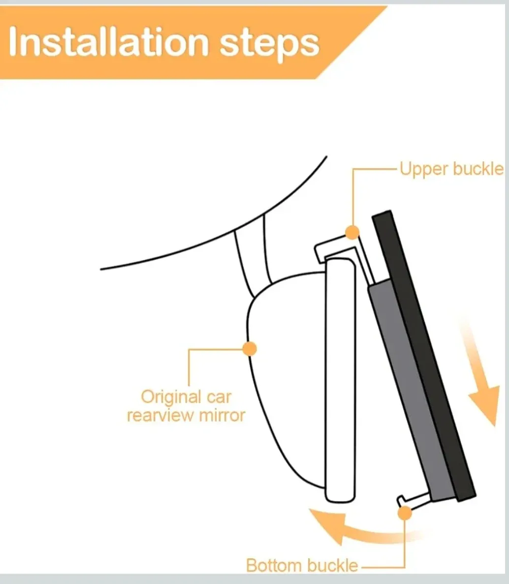 Bling Car Rearview Mirror, Crystal Rhinestones Clip-on Blue image indicator(8)