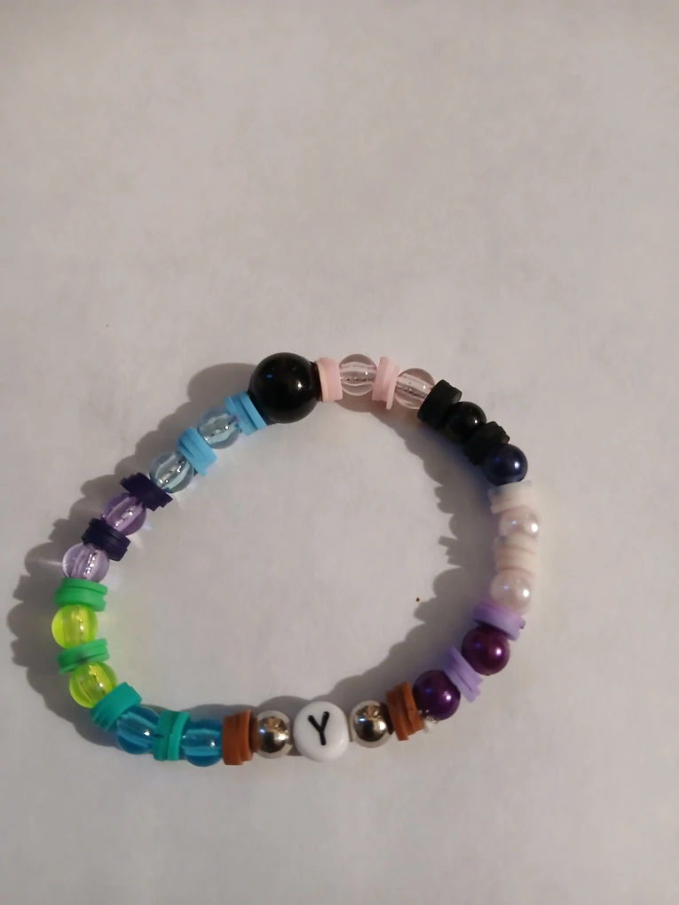 Beaded Bracelet with 'Y' Charm