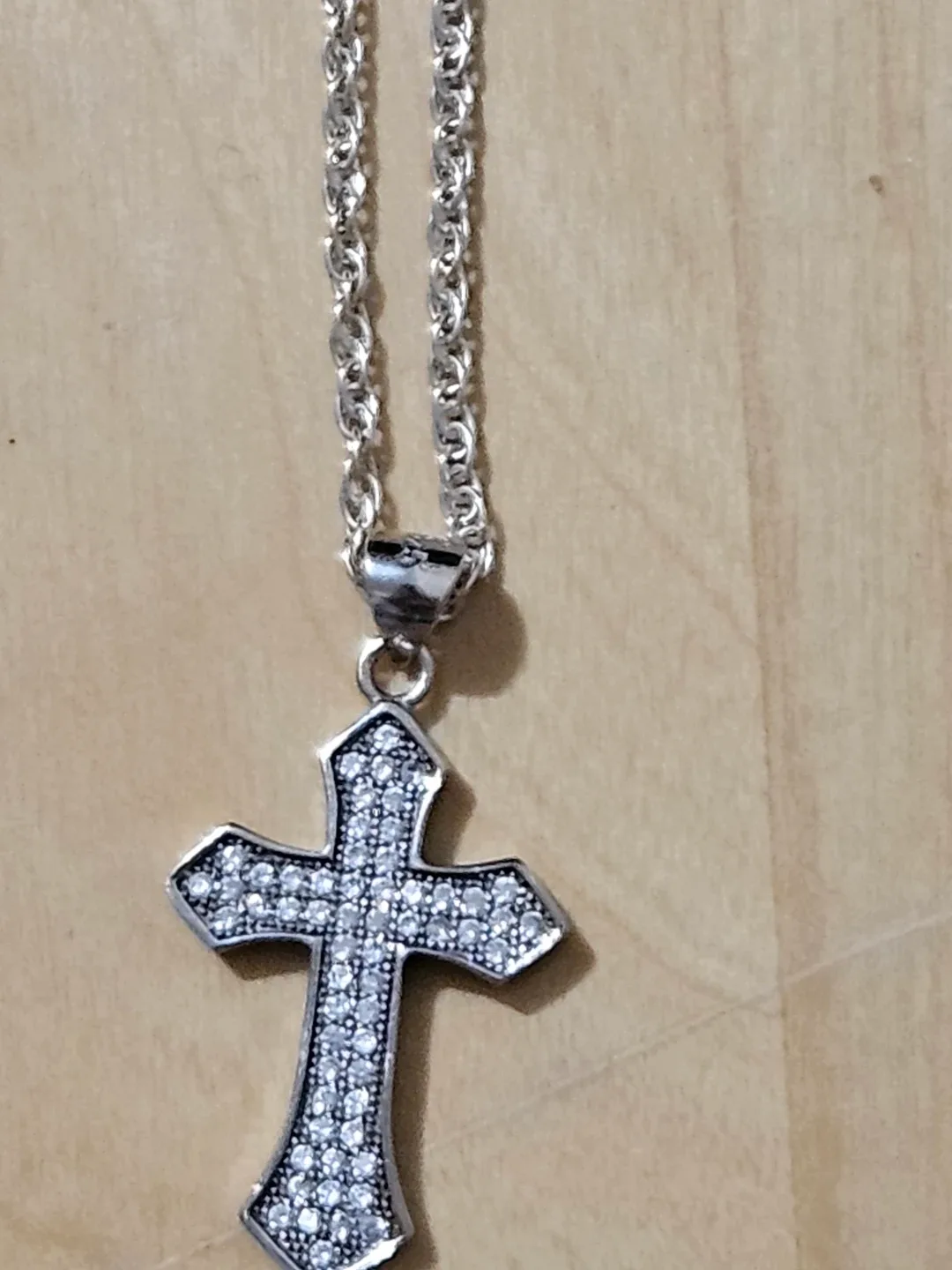 BN)9.25 Silver Cross Pendant Necklace
